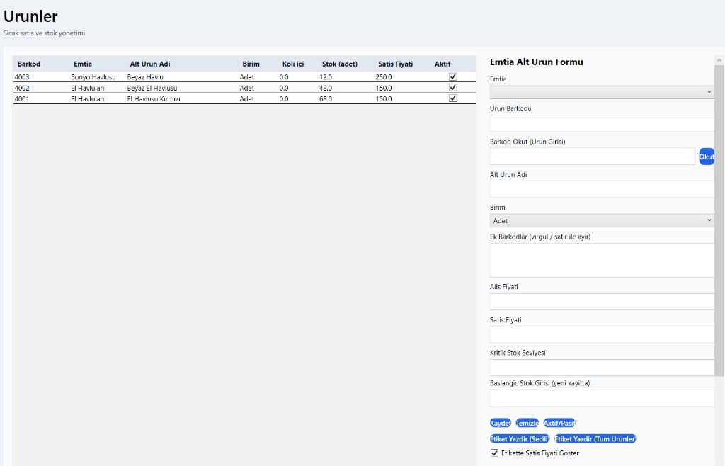 Depoviz SıcakSatış — emtia alt ürünleri ve stok